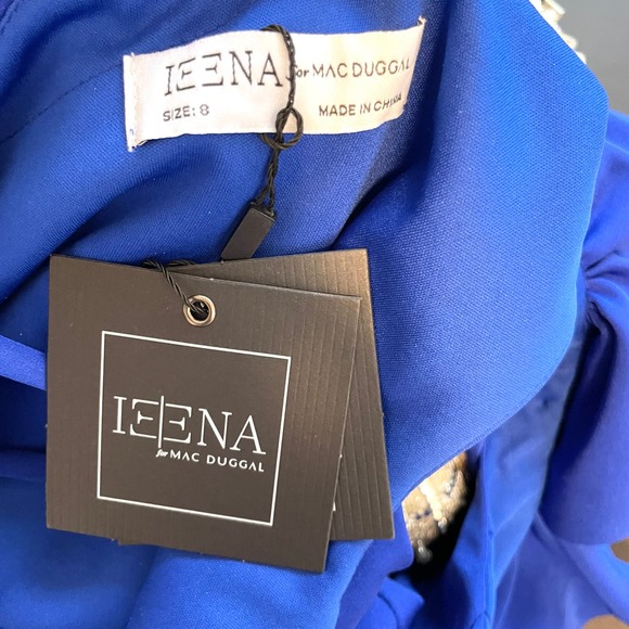 Mac Duggal One Shoulder Ruffle Mini Dress 55286 Royal Blue Size 8 New - Picture 12 of 14